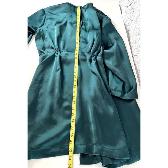 Dynamite Dress Emerald Green Long Sleeved Satin Women's L - Picture 5 of 8